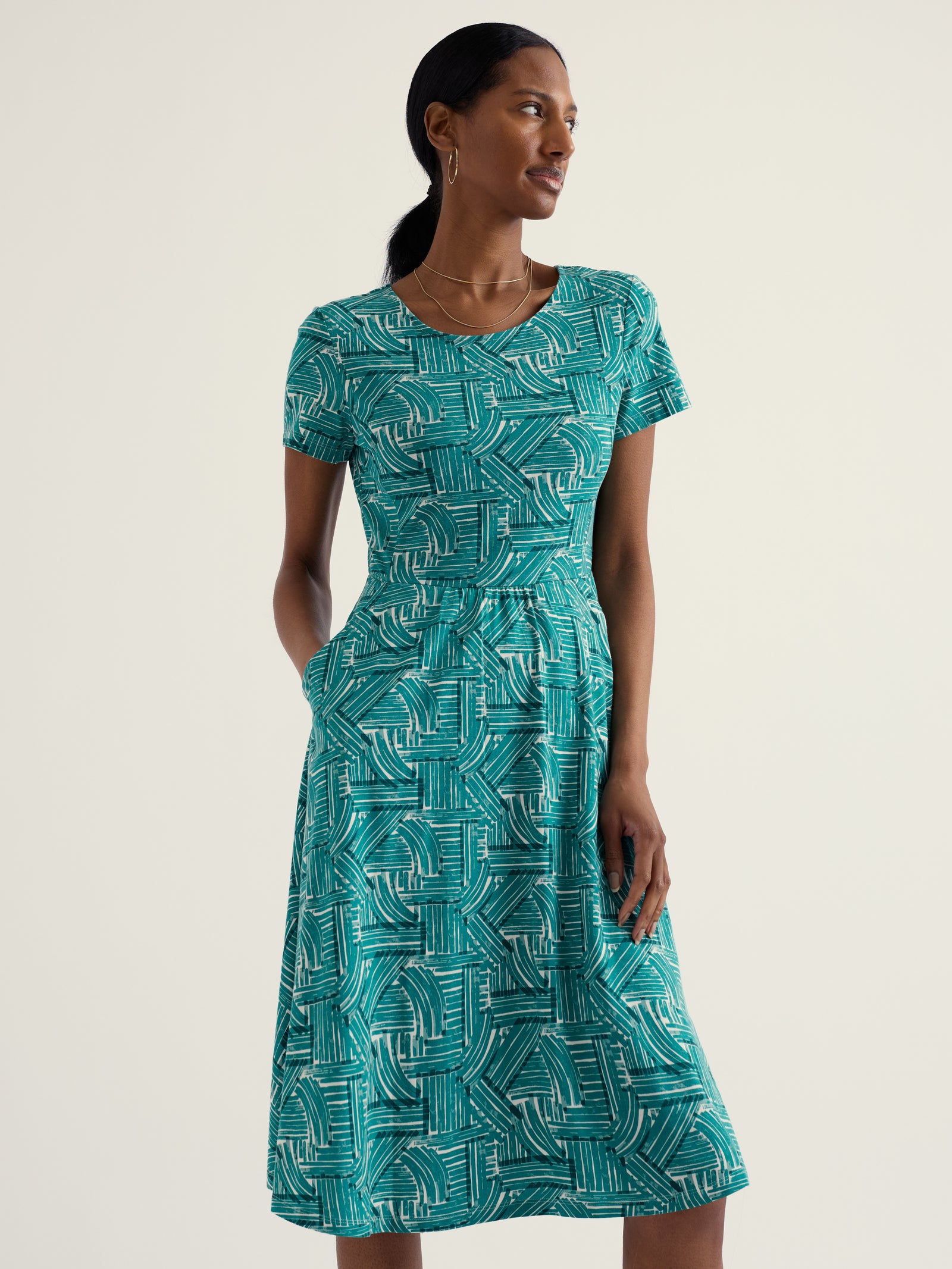 Seasalt Lawn Lines Deep Dive Short-Sleeved April Dress