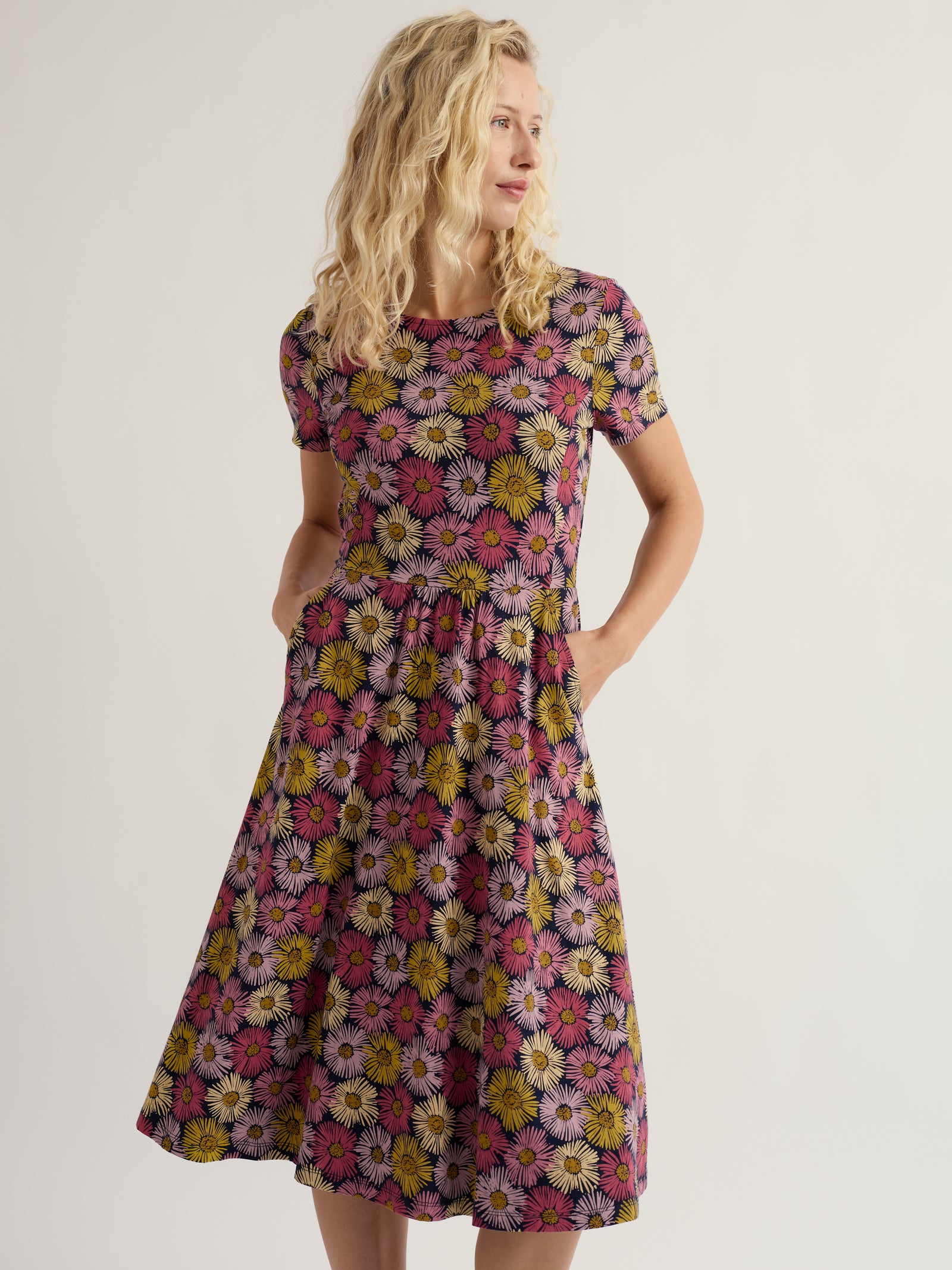 Seasalt Painted Asters Maritime Short Sleeved April Dress