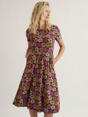 Seasalt Painted Asters Maritime Short Sleeved April Dress