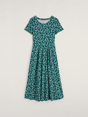 Seasalt Indigo Leaf Dark Wreckage Short Sleeved Veronica Midi Dress