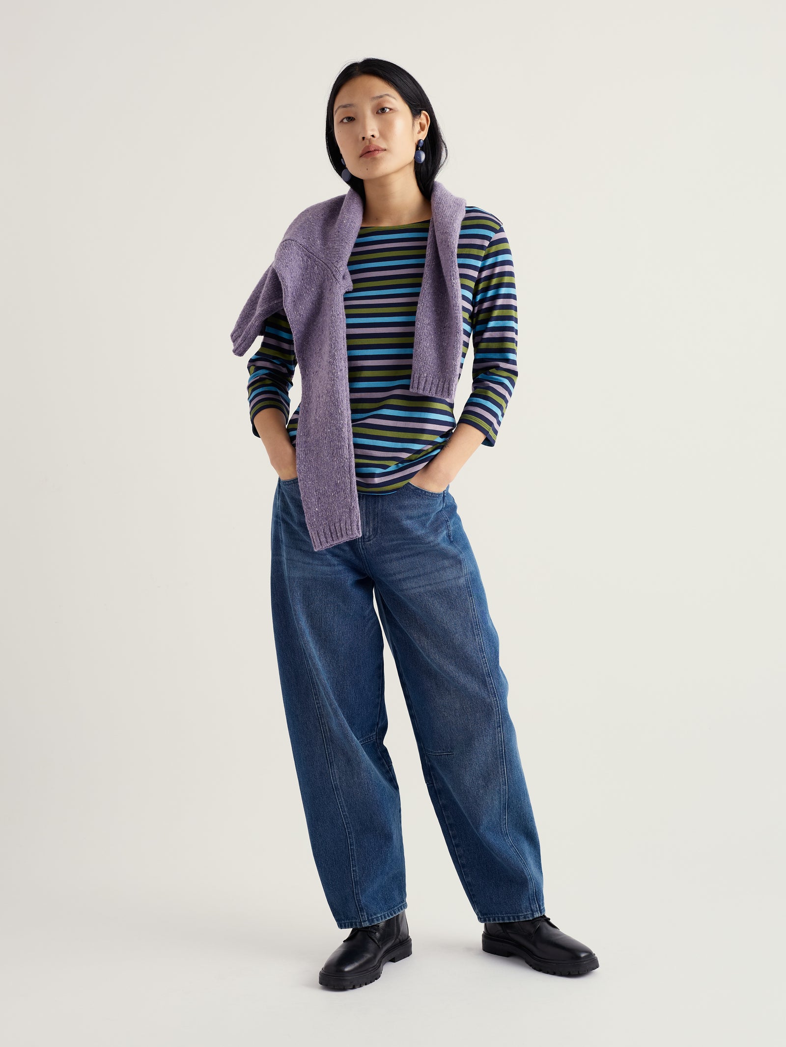 Seasalt Tri Mini Cornish Lagoon Sailor 3/4 Sleeve Top