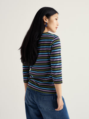 Seasalt Tri Mini Cornish Lagoon Sailor 3/4 Sleeve Top