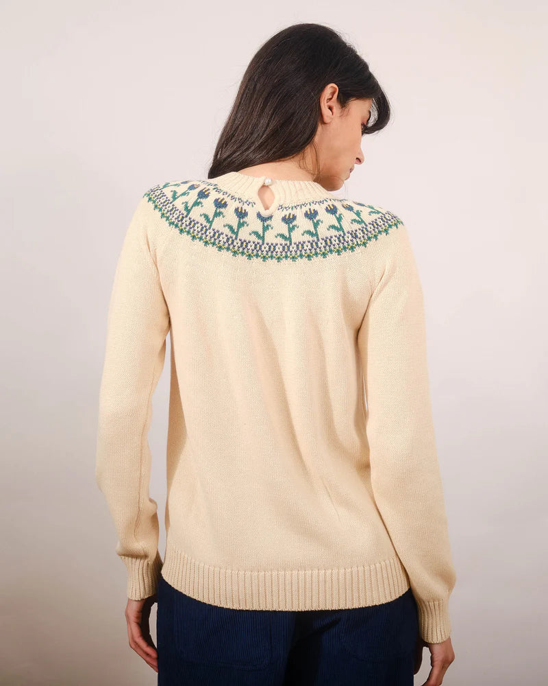 Pretty Vacant Santiago Tulips Button Neck Jumper