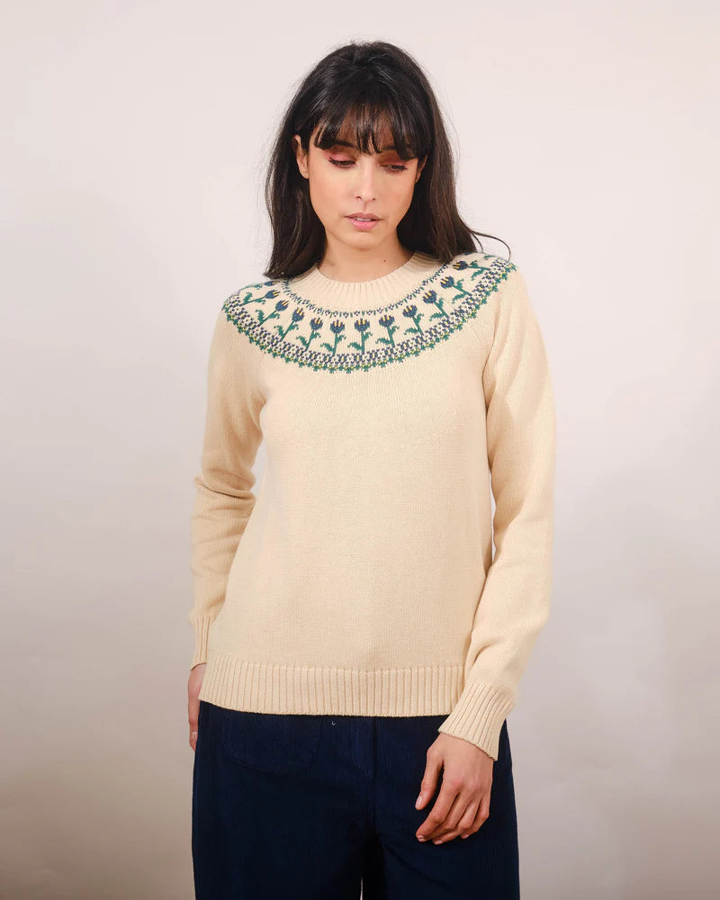 Pretty Vacant Santiago Tulips Button Neck Jumper