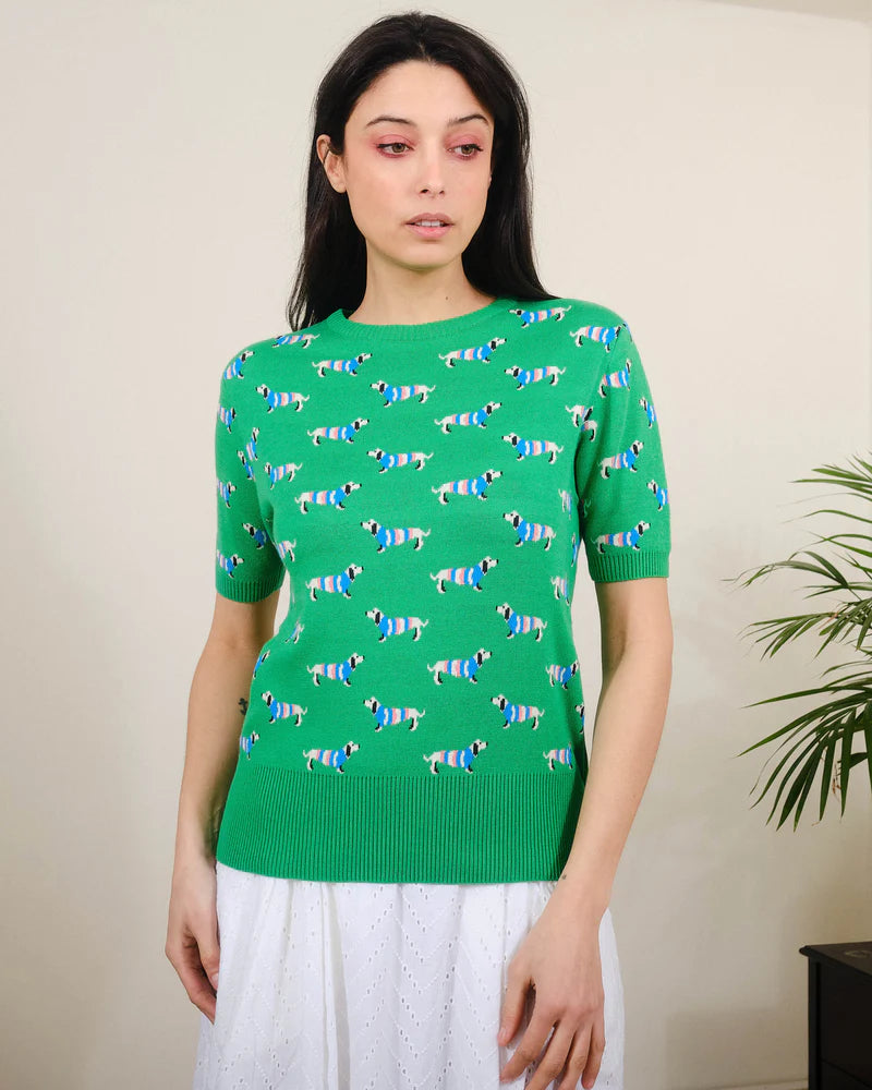 Pretty Vacant Sausage Dog Jacquard Knit