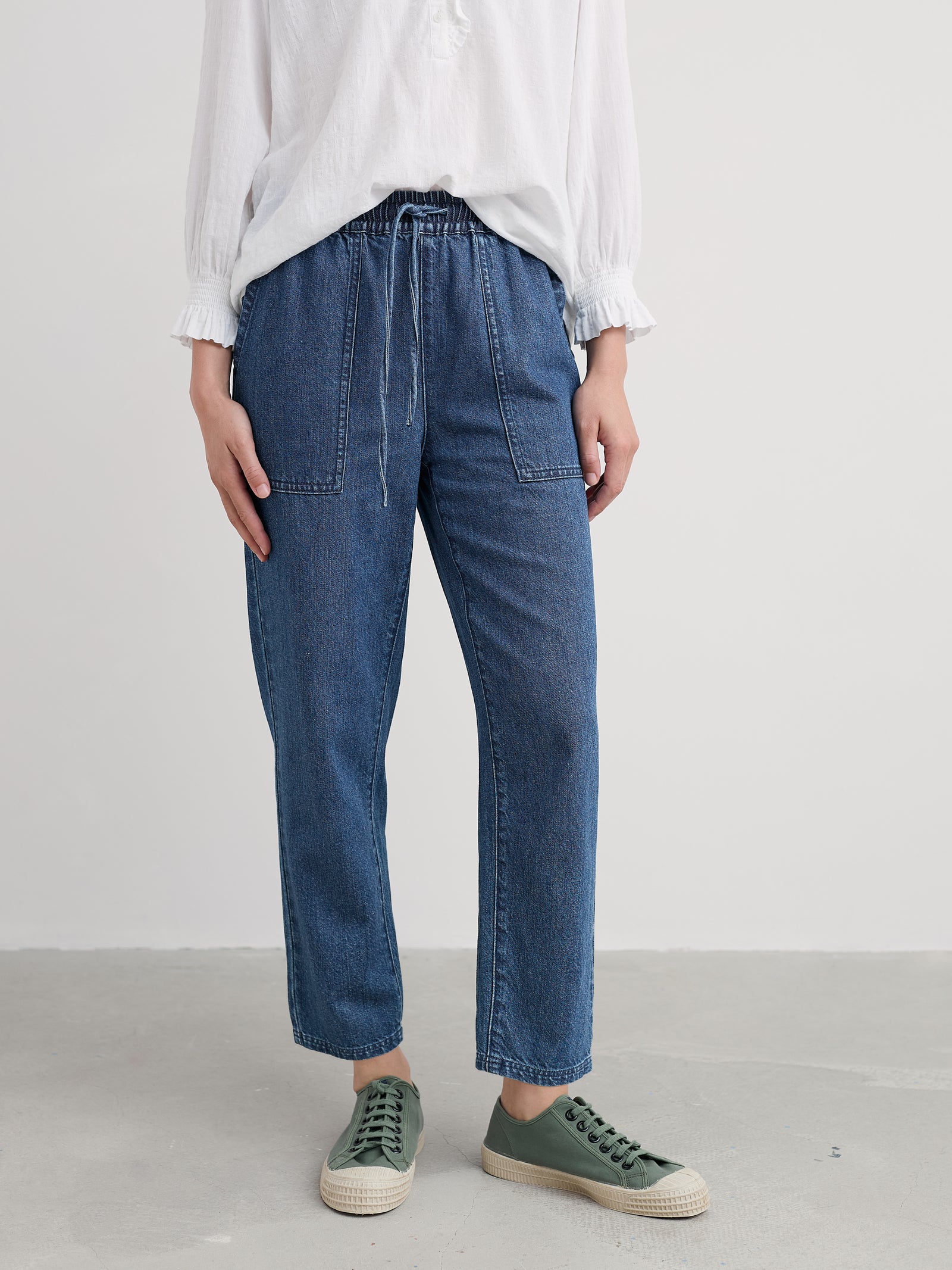 Seasalt Mid Wash Denim-Linen Sholl Trouser