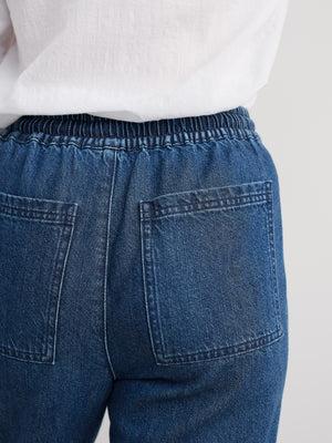 Seasalt Mid Wash Denim-Linen Sholl Trouser