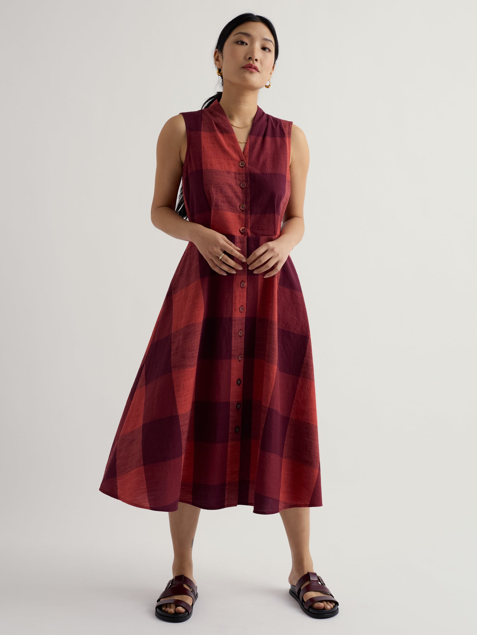 Seasalt Lavandin Umber Sleeveless Carved Wood Dress