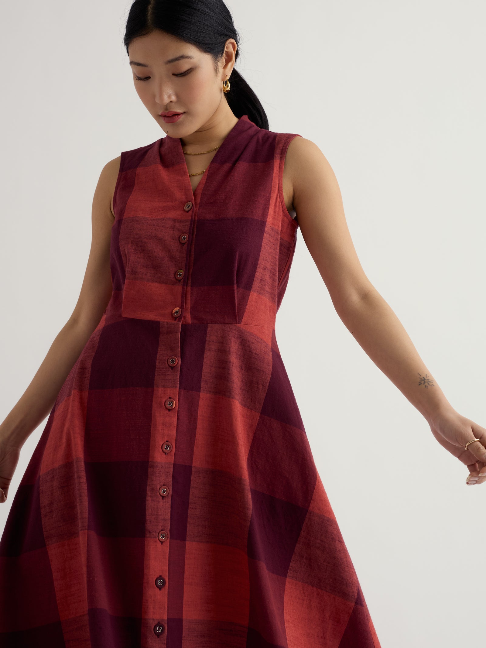 Seasalt Lavandin Umber Sleeveless Carved Wood Dress