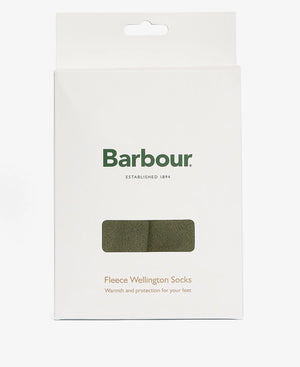 Barbour Olive Fleece Wellington Sock