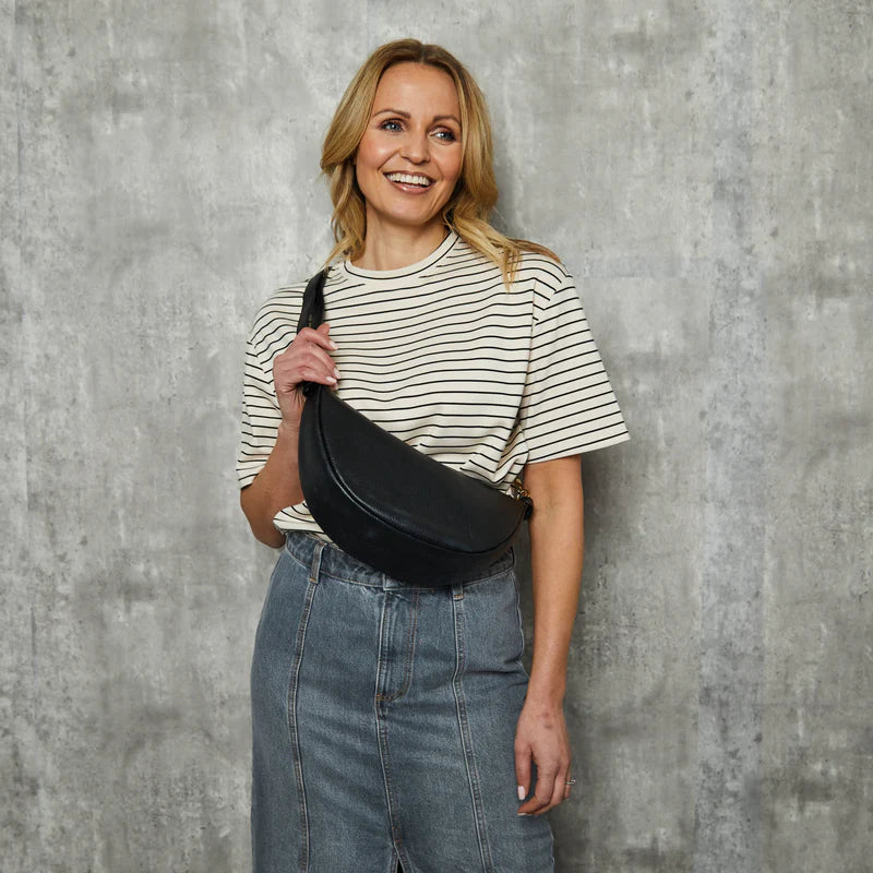 Elie Beamont Black Hobo Bag