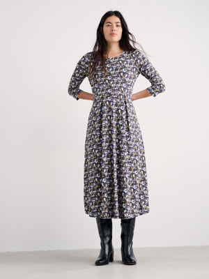 Seasalt Collaged Anemone Dark Violet Veronica Dress