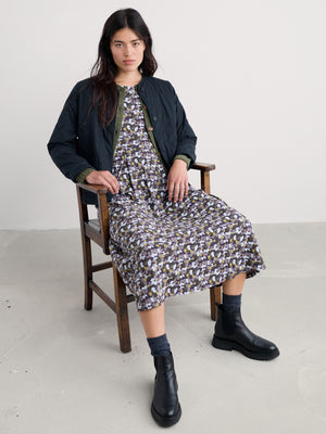 Seasalt Collaged Anemone Dark Violet Veronica Dress