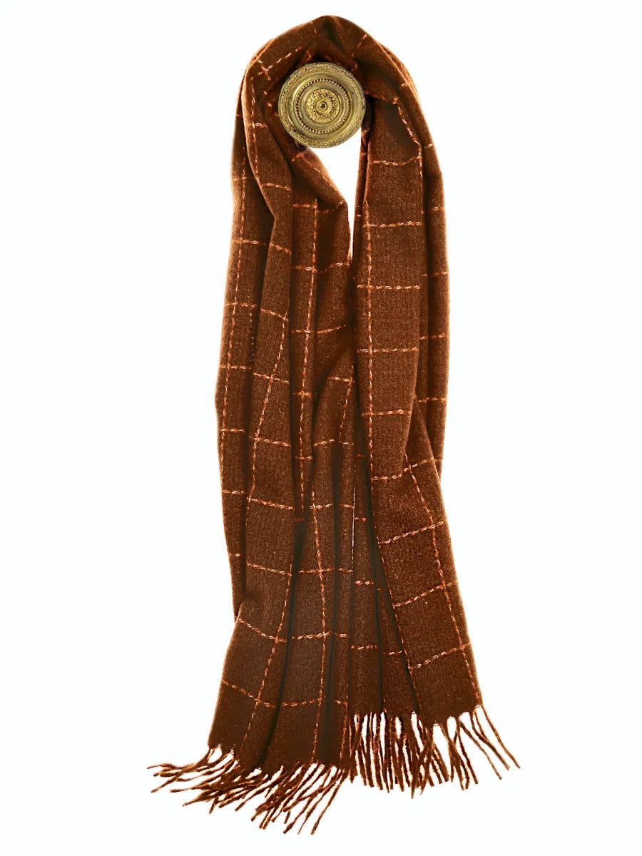 Hot Tomato Check Mate Conker Scarf
