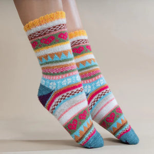 Gemjar Scandi Pink & Yellow Multi Colour Socks