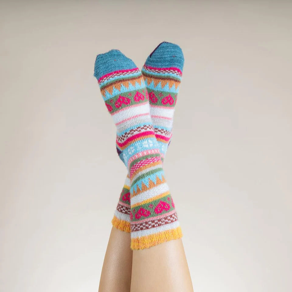 Gemjar Scandi Pink & Yellow Multi Colour Socks