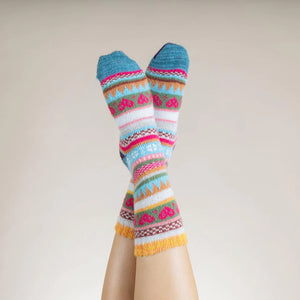 Gemjar Scandi Pink & Yellow Multi Colour Socks