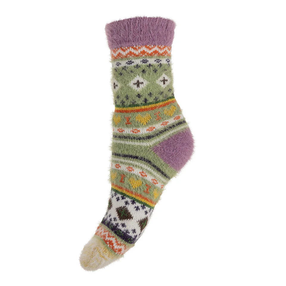 Gemjar Scandi Green & Purple Socks