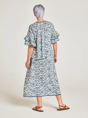 Thought Dusky Blue Skye Lenzing™ Ecovero™ Tie Front Skirt