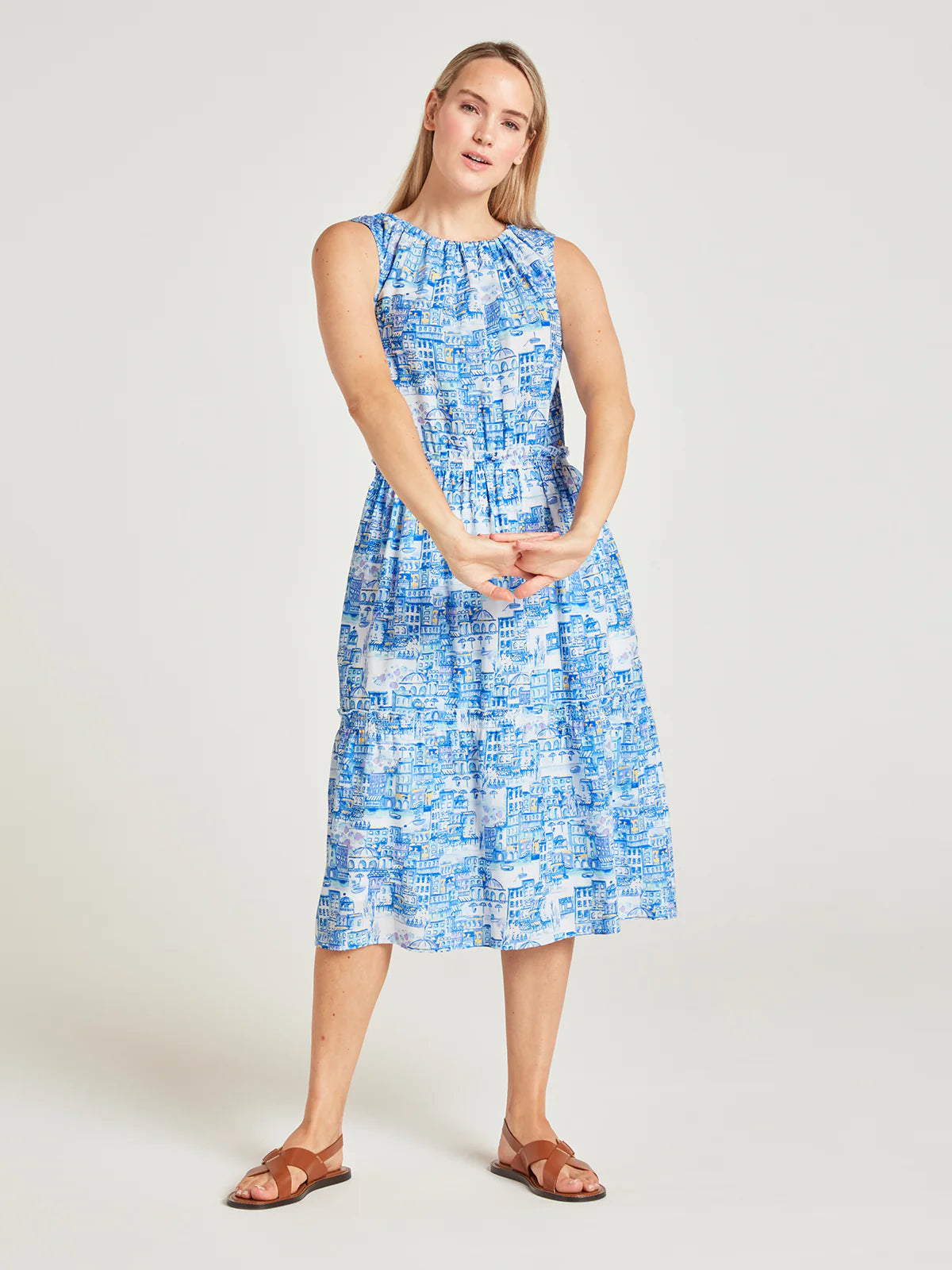 Thought Azure Blue Imogen Organic Cotton Dress