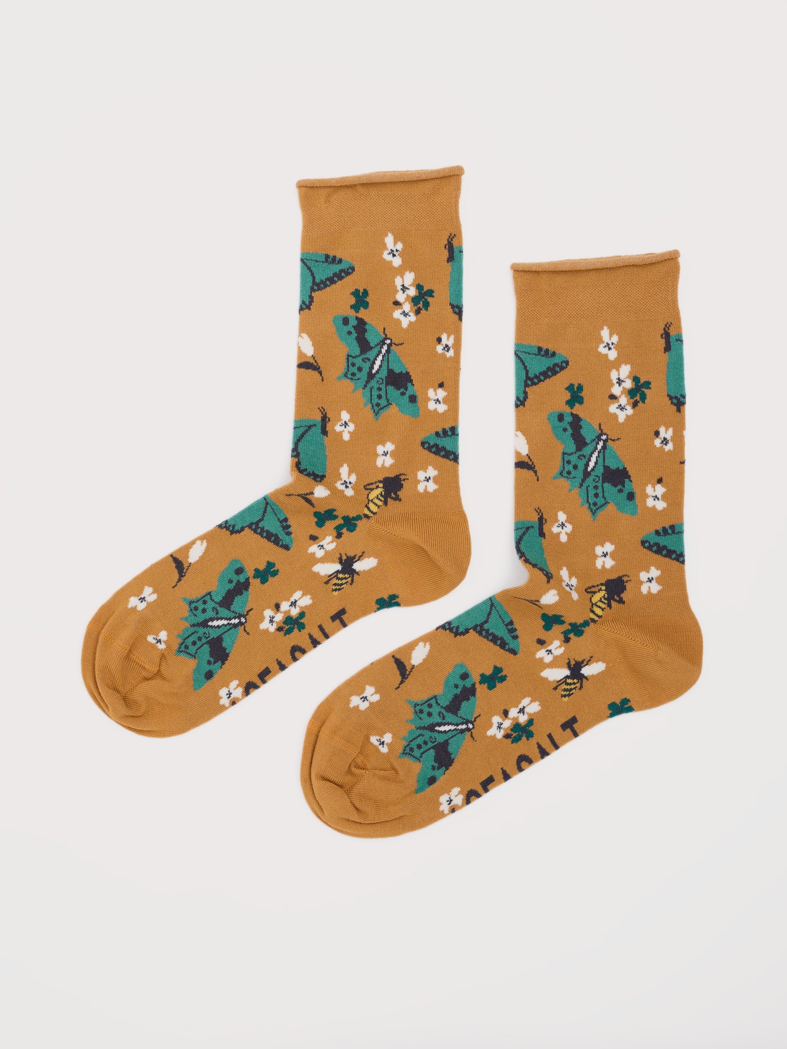Seasalt Wing Flower Mango Women's Bamboo Arty Socks
