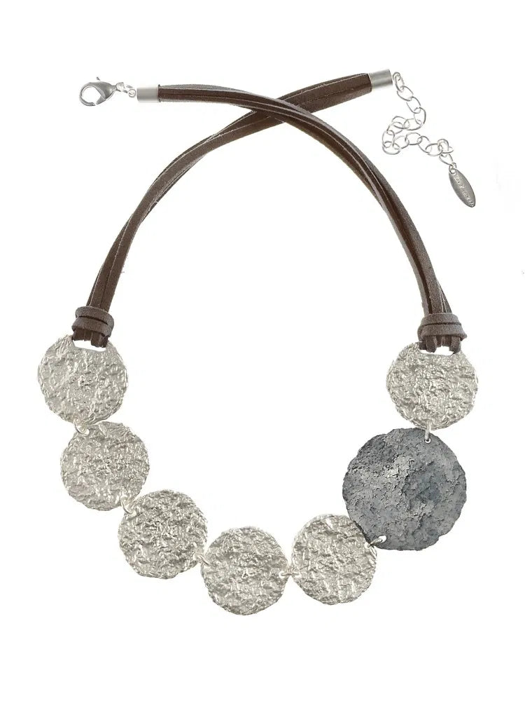 Hot Tomato Silver Phases Of The Moon Necklace