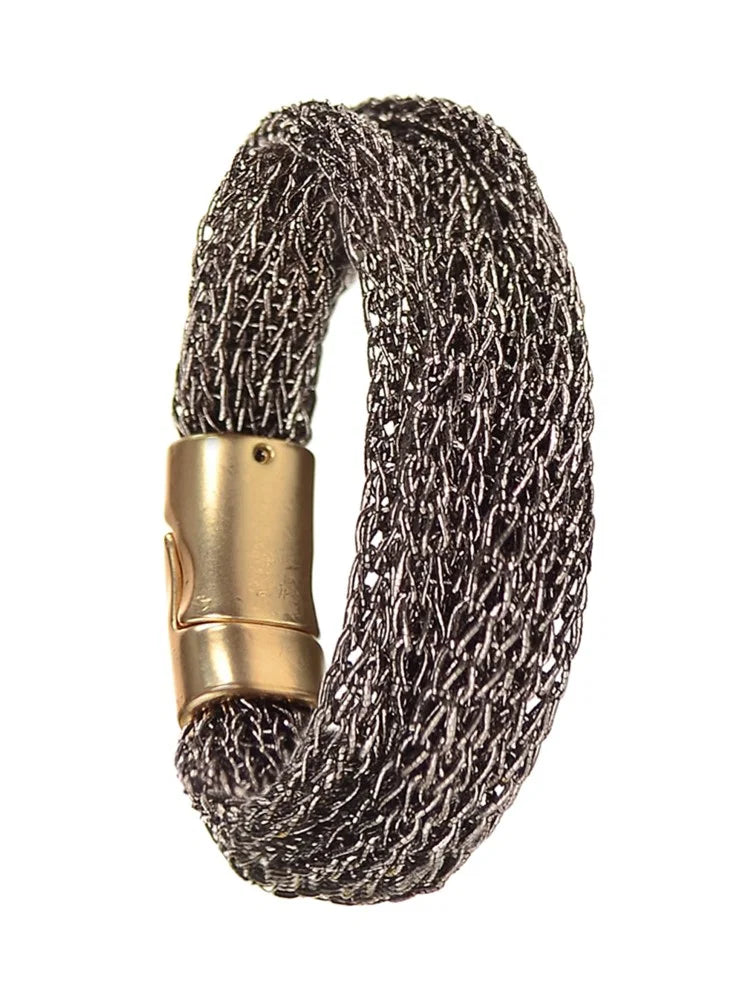 Hot Tomato Pewter Chain Mesh Bracelet