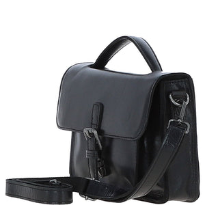 Ashwood Medium Black Leather Satchel