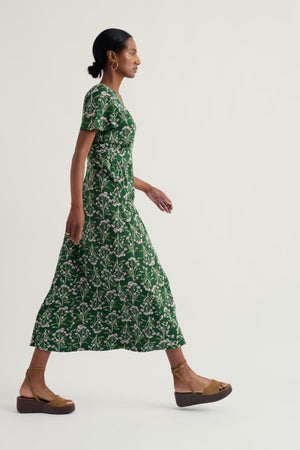 Seasalt Pressed Pansies Sail Half Sleeve Chateaux Dress