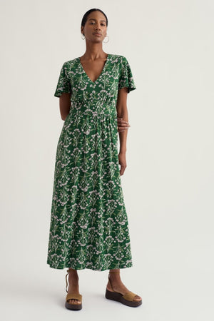 Seasalt Pressed Pansies Sail Half Sleeve Chateaux Dress