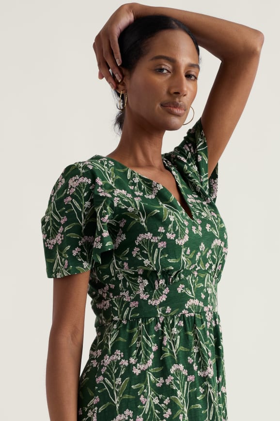 Seasalt Pressed Pansies Sail Half Sleeve Chateaux Dress