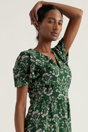 Seasalt Pressed Pansies Sail Half Sleeve Chateaux Dress