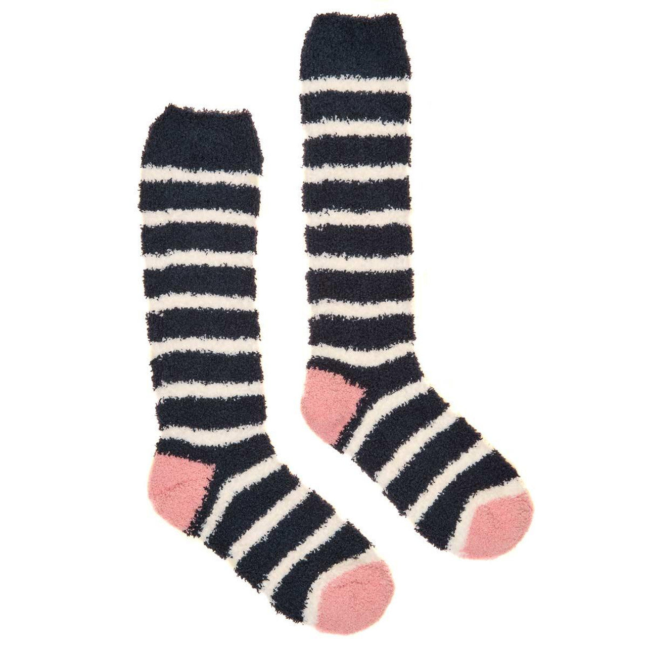 Joules Navy Stripe Fluffy Socks
