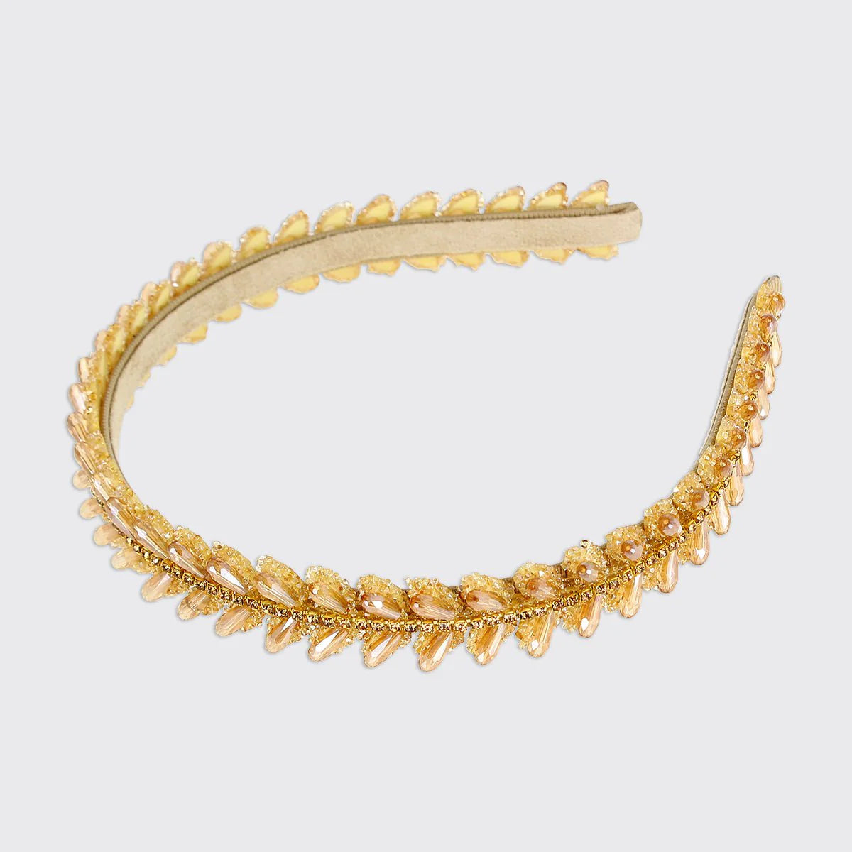 Millie Mae Gold Crystal Teardrop Headband