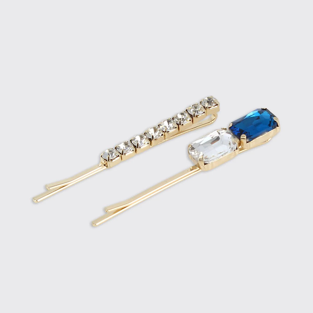 Millie Mae Sapphire Blue Diamante Set of 2 Hair Grips