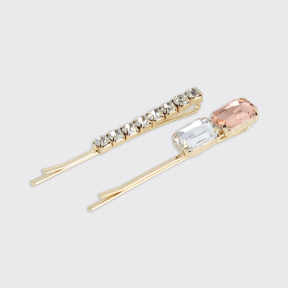 Millie Mae Tourmaline Peach Diamante Set of 2 Hair Grips