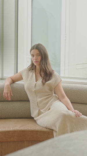 Foil Natural Blender Shell Sandshell Shirt Top