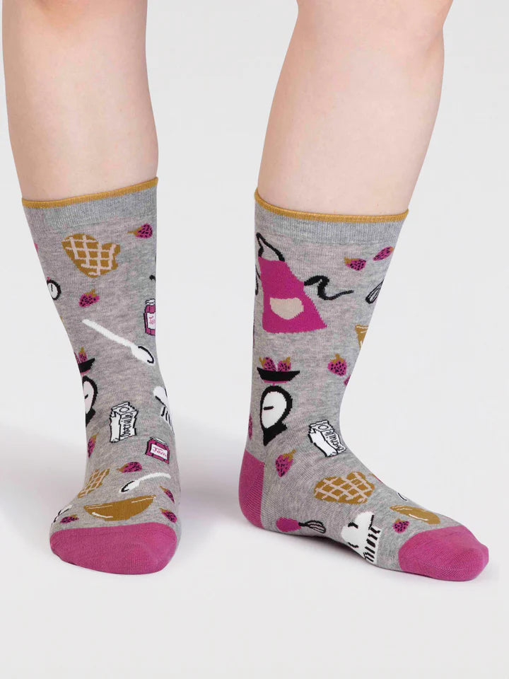 Thought Grey Marle Victoria  Organic Cotton Socks In A Bag