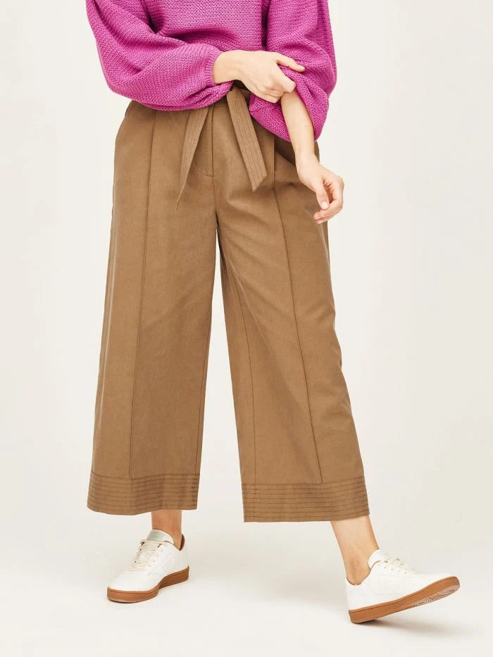 Thought Tencel™ Wide Leg Belted Earth Brown Culottes
