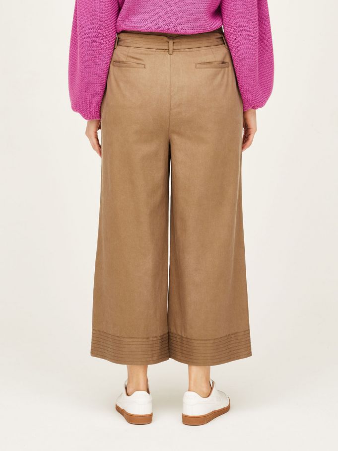 Thought Tencel™ Wide Leg Belted Earth Brown Culottes