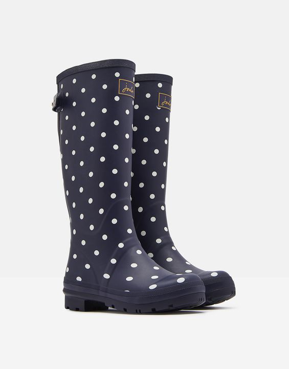 Joules Welly Print French Navy Spot With Adjustable Back Gusset